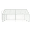 4X3X2m Walk In Chicken Run Galvanized Chicken Coop Hen House w/ Apex Roof Hutch