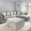 24" Square Upholstered Chesterfield Footstool Coffee Table Pouffe Seat Storage