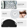 60cm Bling Silver Round Wall Clock Sparkle Twinkle Shining Mirrored Wall Clock