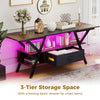 3-Tier Entertainment Center with LED Lights-Coffee