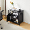 Black Office Filing Cabinet Mobile Printer Stand File Storage Drawer Wheels
