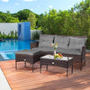 3 Seater Rattan Garden Corner Sofa Set Patio Dining Furniture Set W/ Sofa Chair