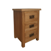 Oakcroft Narrow 3 Drawer Bedside Table – Nightstand with Storage Drawers – 38cm
