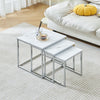 Nest Of 3 Nested Nesting Tables Side End Coffee Table Glass/Wood for Living Room