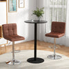 2Pcs Bar Stool PU Leather Bar Chairs Adjustable Kitchen Dining Stools w/Footrest