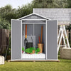 6x4 Plastic Garden Storage Shed Grey Resin Double Door Outdoor Shed With Windows