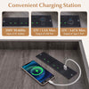 3-Tier Corner Cabinet Wooden Open Corner Bookshelf w/Charging Station Grey
