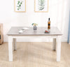 Mondeer Dining Table and Chairs Set 6 High Back Faux Leather Chair Grey&White