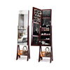 LED Freestanding Mirror Jewelry Cabinet Makeup Vanity Armoire Coffee