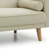 Sofa Bed 3 Seater Cream New Foam Fabric Wood Legs Double Bed with 2 Cushions