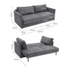 3 Seater Convertible Sofa Bed 2-in-1 Pull Out Sofabed Folding Recliner Sleeper