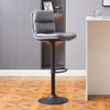 2pcs Bar Stools Faux Leather Padded Seat Stools Metal Base Barstools Grey/Brown