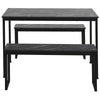 3 Piece Dining Table and Bench Set 4-Person Dinette for Kitchen Patio Outdoor