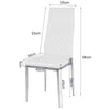 Modern Glass Dining Table Geometric Metal Base Kitchen Leather 2/4 Chairs Option