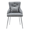 Modern Velvet Accent Dining Chairs Lounge Armchair with Cushion & Chrome Legs