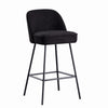 2X Breakfast Bar Stools Thickened Pad Linen Dining Chairs for Counter Kitchen