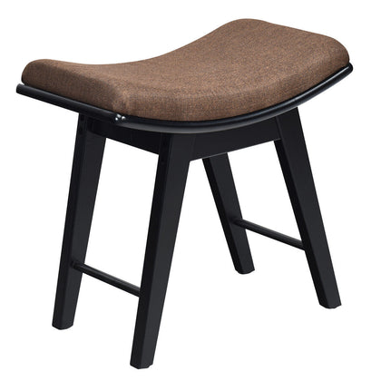 Make-Up Stool Dressing Chair with Curved Seat Cushion Wooden Desk Stool