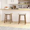 65CM Kitchen Dining Bar Stool Set of 2 Wooden Counter Height Saddle Stools