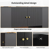 Kitchen Island Storage Cabinet w/Extendable Worktop, Drawers, Adjustable Shelves