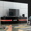 Modern 177cm TV Stand Unit Cabinet Sideboard RGB LED Light Living Room Black