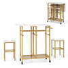 3 Piece Dining Table Set Extendable Kitchen Table Folding Breakfast Table