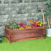 Wood Rectangle Raised Garden Bed Vegetable Elevated Plant Growing Box