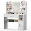 Dressing Table with LED Lights Mirror,Makeup Vanity Table with Shelves & Drawer