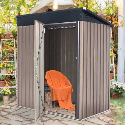 5x3ft Roof Garden Shed Tools Storage Unit Outdoor Backyard House w/Lockable Door