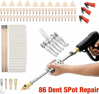 86Pcs Car Body Dent Puller Kit Repairing Tools Spot Welding Electrodes Spotter