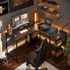 L Shaped Desk with Shelves 120CM Industrial Corner Desk Long Stable Computer