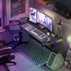 L Shaped Gaming Desk RGB Light Standing Desk Rising Sit Stand Up Corner PC Table