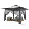 12FT Pop Up Garden Gazebo 3.65x3.65m Heavy Duty Backyard 2-Tier Party Tent