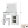 Dressing Table LED Bulbs Mirror Glass TopVanity Cabinet Make up Desk Stool Home