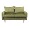 2 Seater Sofa Velvet Compact Loveseat Couch Settee with Cushions Wooden Legs