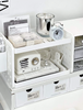 Desktop Organizer With Hooks, Pencil Holder And Storage Shelf