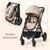 High Landscape Toddler Pushchair with Aluminum Frame & EVA Wheels-Beige