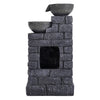 Solar Powered Water Feature Fountain Outdoor Garden Cascade Tiered Patio Decor