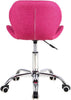 Computer Desk Chair Office Cushioned Chair Chrome Legs Swivel Fabric/PU/Velvet