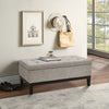 110cm Ottoman Storage Box Linen Fabric Blanket Toy Box Pouffe Bench Footstool