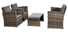 4 Piece Mix Grey Rattan Garden Sofa Set Outdoor Furniture Table Chairs & Cushion
