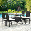 5-Piece Patio Rattan Dining Set Outdoor Dining Furniture w/ 1 Table &4 Chairs