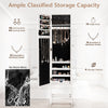 Mirrored Jewelry Armoire Bedroom Standing Jewelry Cabinet Storage Organizer