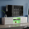 Modern High Gloss 2 Door TV Stand Unit Cabinet Entertainment Lowboard LED Light