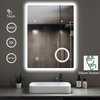 Bathroom Mirror With LED Lights Touch Shaver Socket Demister 3x Magnifying