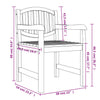 CIADAZ 5 Piece Garden Dining Set Solid Wood Teak, Garden Table And Chairs, Y0S9