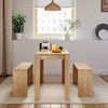 3 Piece Dining Table & Bench Set 4 Person Kitchen Office Furniture Space Saving
