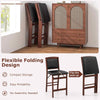 Folding Kitchen Island Stool Set of 2 Counter Height Chairs-Brown