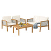 4-Piece Outdoor Conversation Set Patio Garden Wicker Furniture Set w/ Cushion