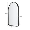 Modern Arch Metal Frame Bathroom Glass Wall Mounted Vanity Makeup Mirror Black