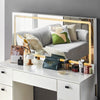 White Dressing Table Wood Makeup Desk with LED Mirror 7 Drawers Stool Bedroom